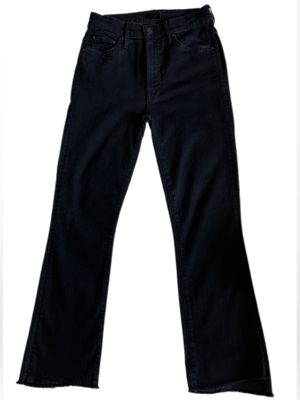 MOTHER The Insider Crop Step Fray Not Guilty Black Jeans Size 26